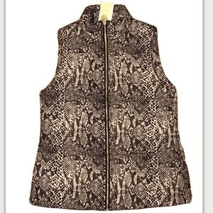 Michael Kors Quilted Puffer Vest Snake Skin Print